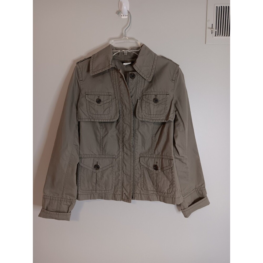J Crew Womens Utility Cargo Jacket Sz 2 100% Cotton Style 78000